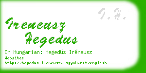 ireneusz hegedus business card